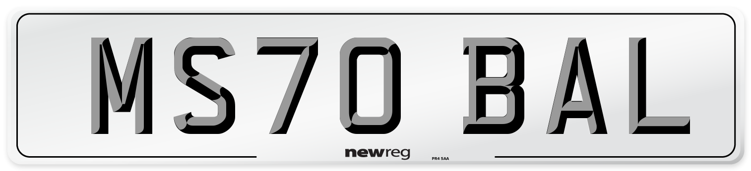 MS70 BAL Number Plate from New Reg
